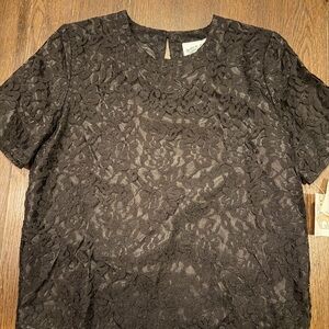 Chic Black Lace Women's Blouse